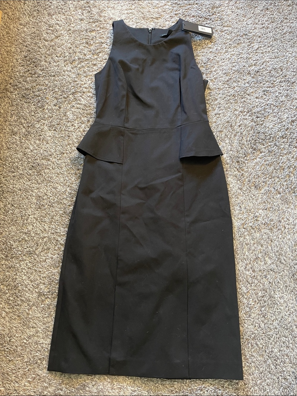 Banana Republic Black Sleeveless Peplum Midi Dress